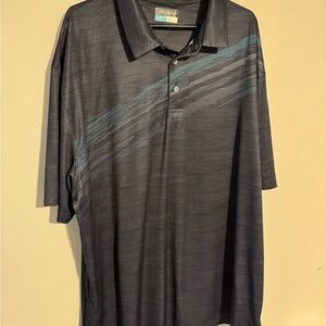 PGA Tour Black Polo with Blue Accents